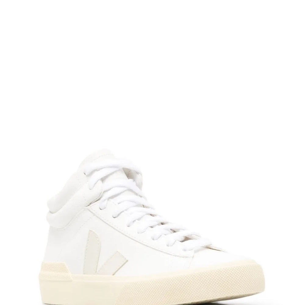 Veja White and Cream High-Top Sneakers (see photos for current condition)